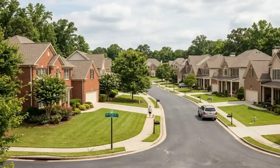 1990s suburban home in Wynfield or Brookhaven Smyrna neighborhood, Cobb County Georgia